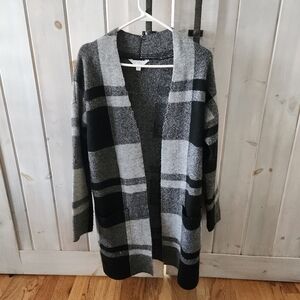 Time and Tru Long Open Front Cardigan Sweater With Pockets